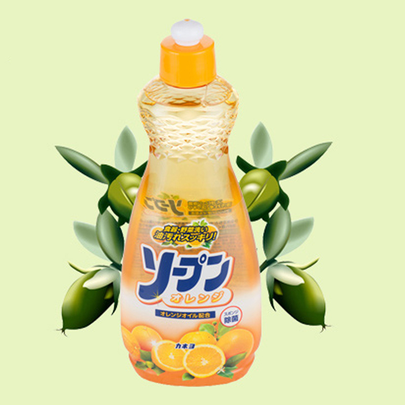 蔬菜清洗剂 厨房洗洁剂香橙精油配方600ml*5瓶 绿