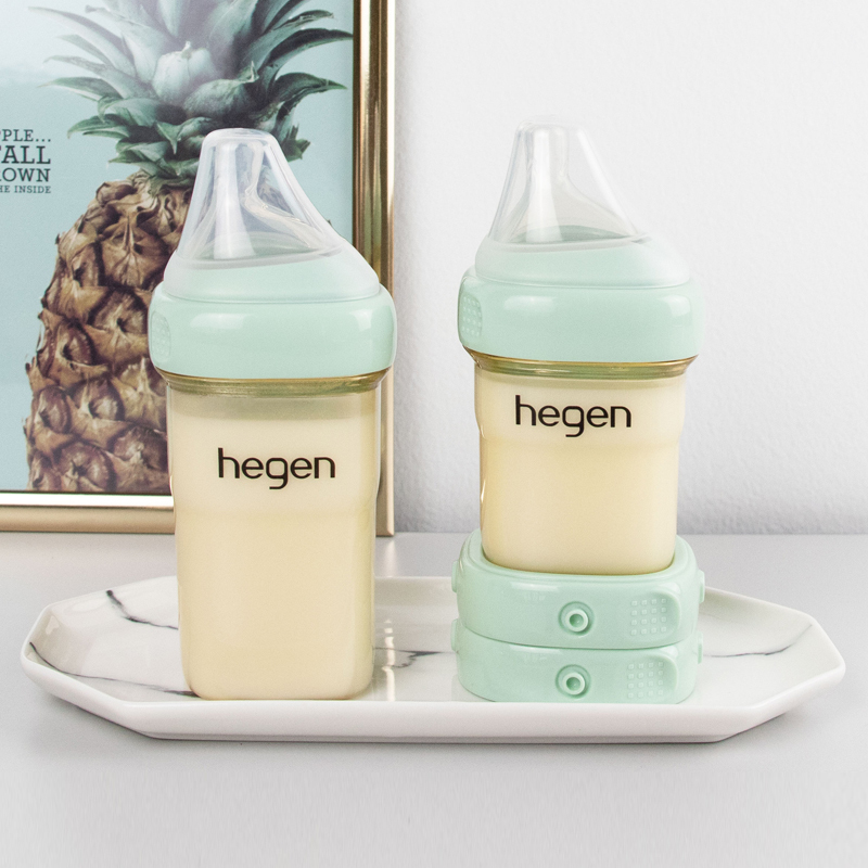Hegen® 牛油果礼盒(婴儿奶瓶150毫升,240毫升,两个储存瓶盖) 绿