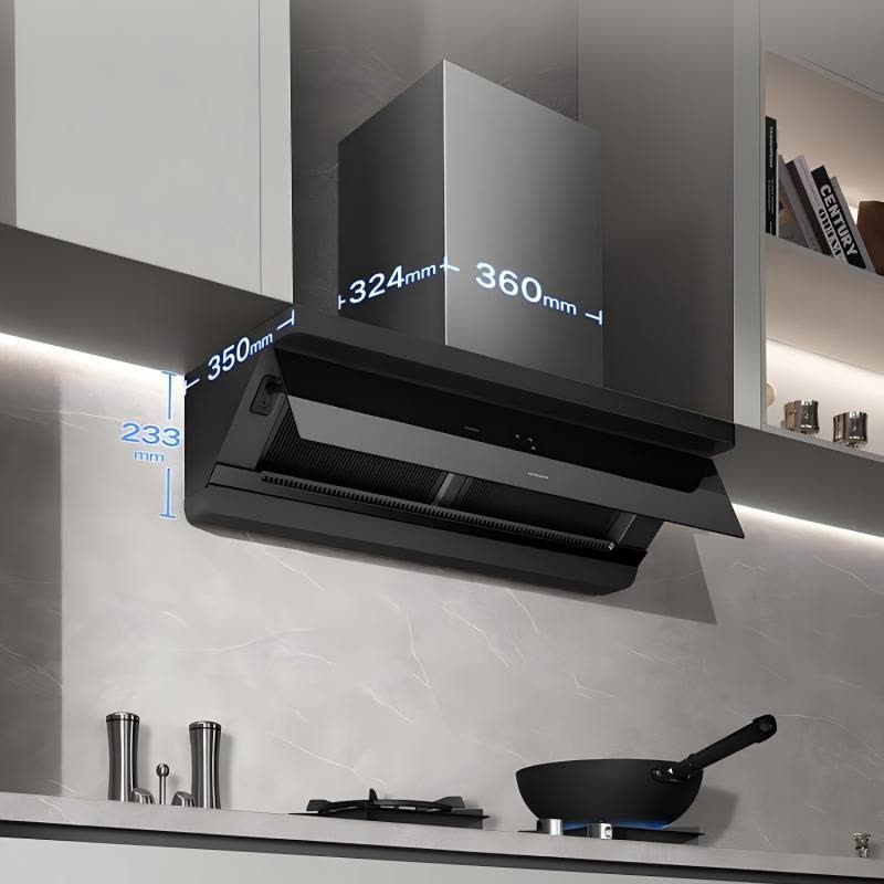 老板(Robam)[小黑镜L1]大吸力侧吸式油烟机 超薄平嵌顶侧一体 智能挥手27风量1200Pa超大静压65X7-L1图片