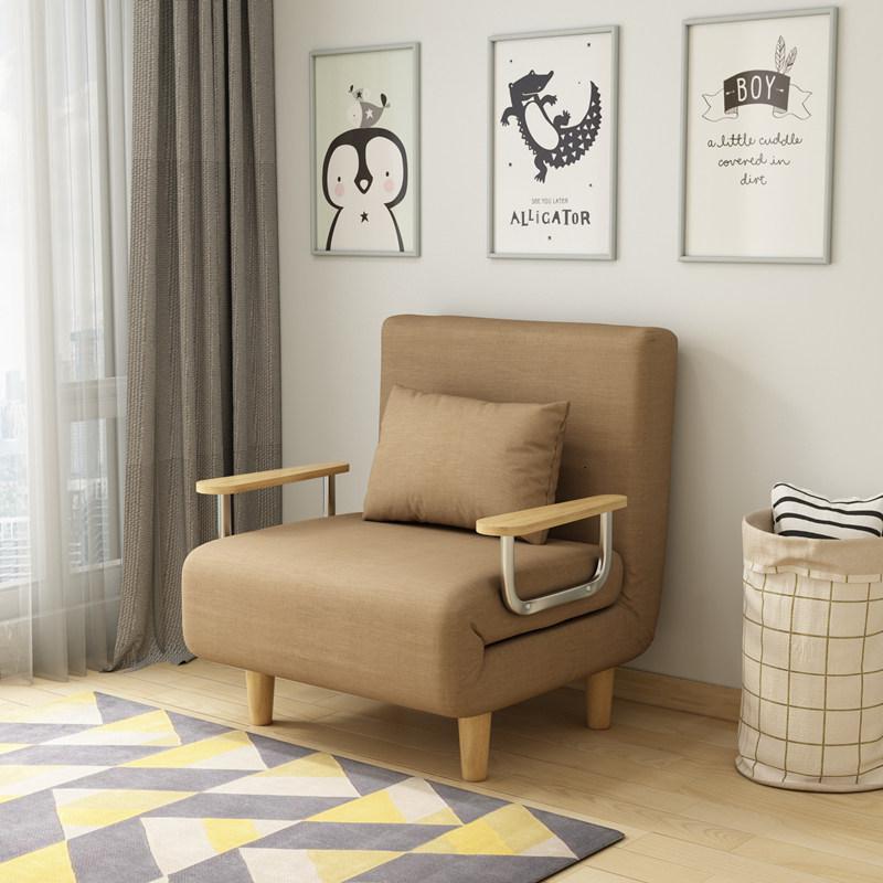 折叠床单人床简易床午睡双人三人沙发床办公室简约现代成人午休床 68CM咖啡色-送1抱枕 默认尺寸