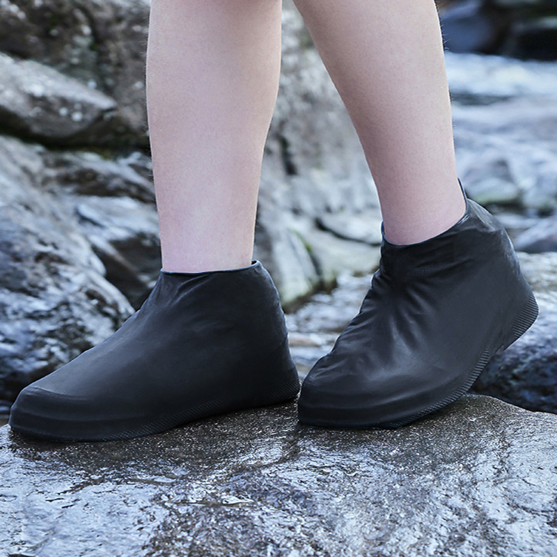 敏胤 MY-3003低帮乳胶雨套靴防水鞋套男女通用M码 黑色【32-40码】高清大图