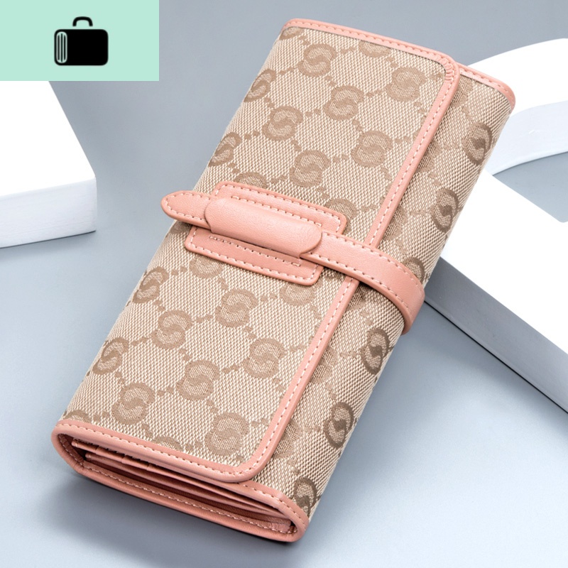 ins女士钱包2019新款长款2020帆布配皮女钱夹多功能皮夹子零钱NEW LAKE