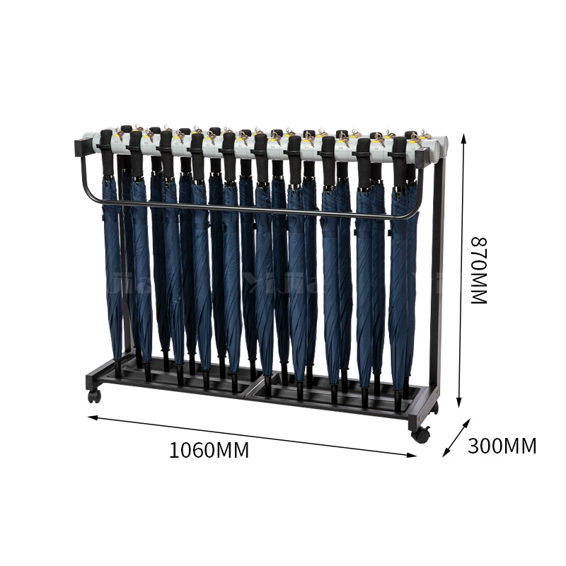 翌嘉YJ4122867 雨伞架大容量伞架商用酒店铁艺含锁雨伞收纳架 20头含20把伞高清大图