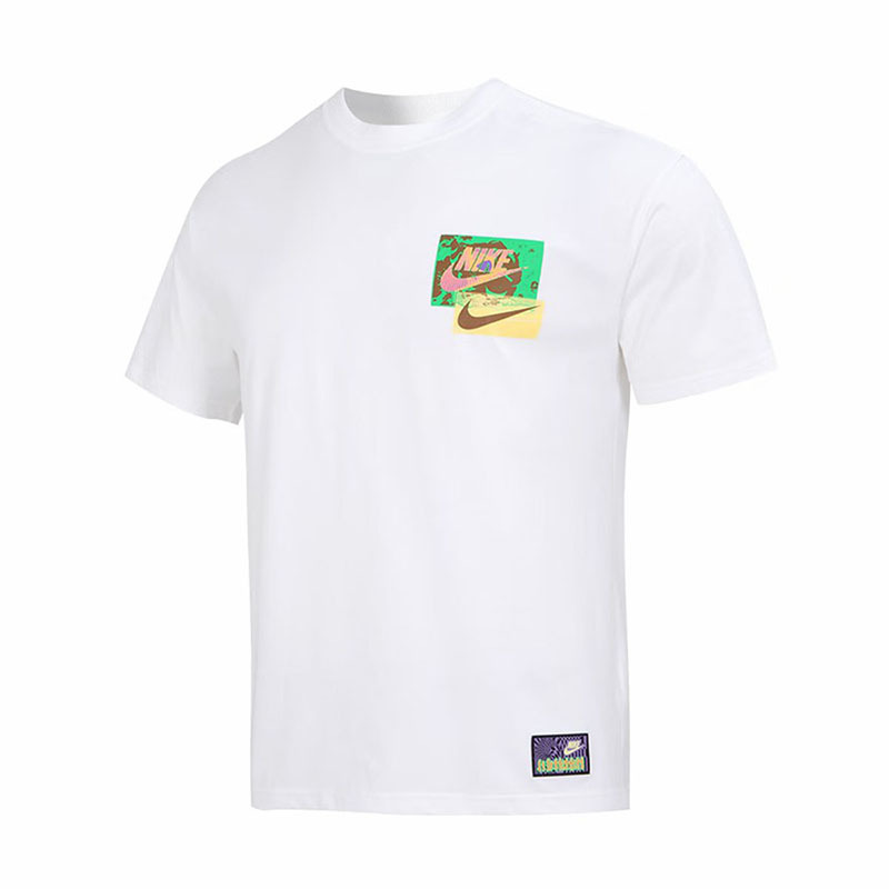 nikelogo印花运动圆领短袖t恤男款白色fb9787100视频