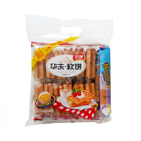 华美 华夫软饼原味袋装325g12小袋赠70g曲奇办公室早餐零食糕点