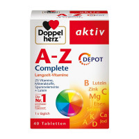 德国进口 双心(Doppelherz) 维生素A-Z矿物质缓释片40片复合维生素 维生素ABC钙镁锌硒成人中老年