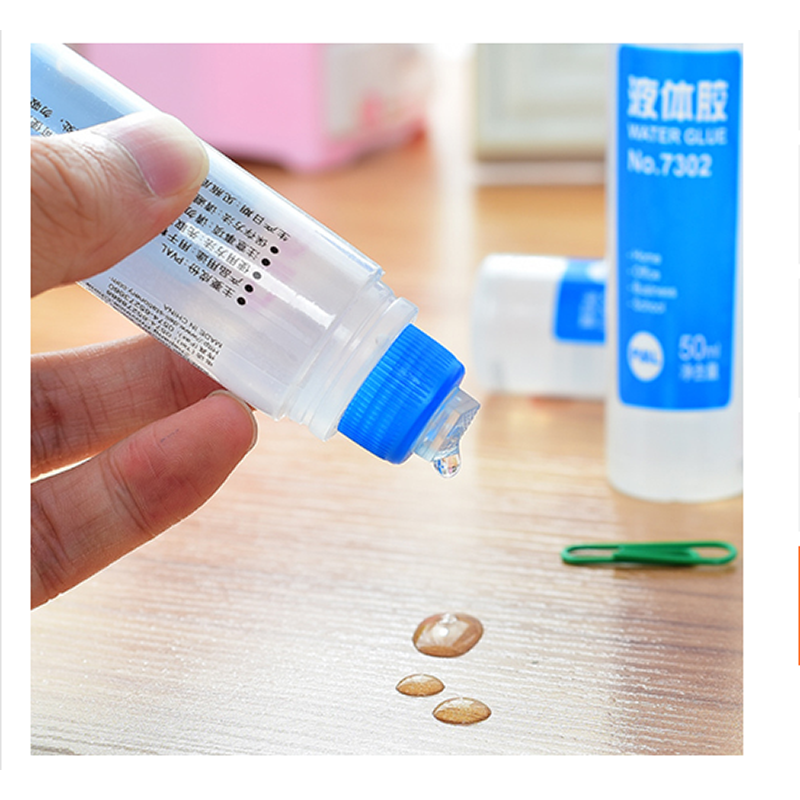 得力deli7302液体胶水50ml中号加粘办公学生胶水6支装