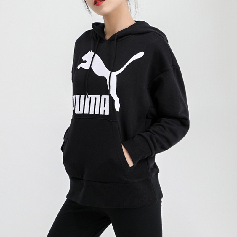 彪马 Puma 新款女子印花连帽休闲卫衣Classics Logo Hoody Regul 59919701