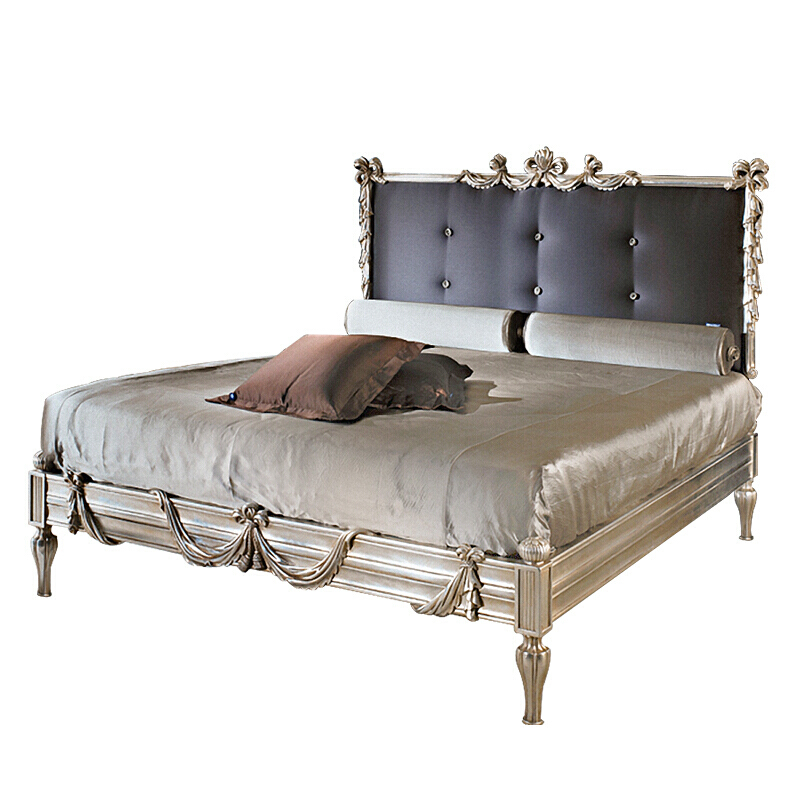 欧式床新古典床简欧花卧室家具实木双人18m床美式风格