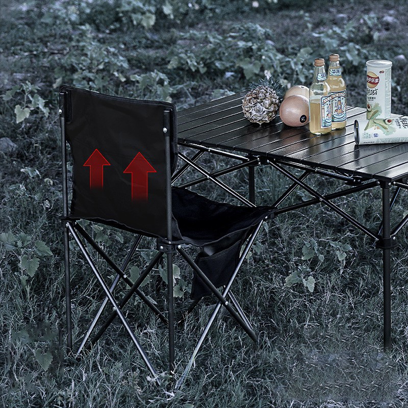 铁斯特 户外折叠桌椅(TST-LX056 黑方桌+4把椅)