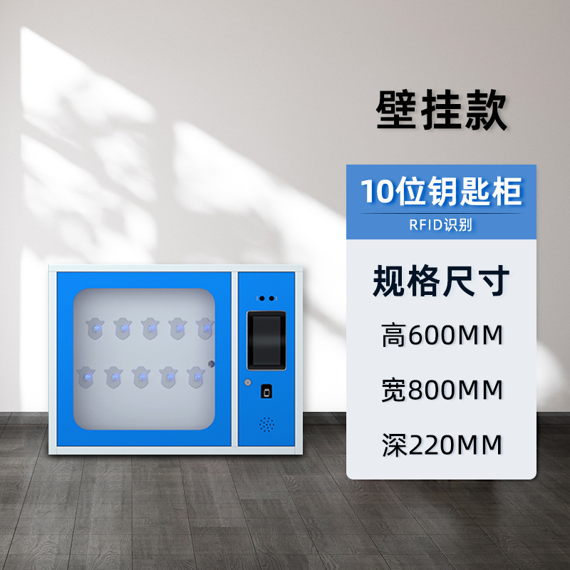 DXBG办公柜智能钥匙柜指纹刷卡密码锁钥匙收纳箱10位智能钥匙柜 可壁挂