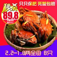 盘锦河蟹 刘力河蟹稻田蟹 盘锦鲜活大河蟹 全母2.2-1.5两8只 大闸蟹礼盒 个个保 肥 不肥退款 死蟹包赔