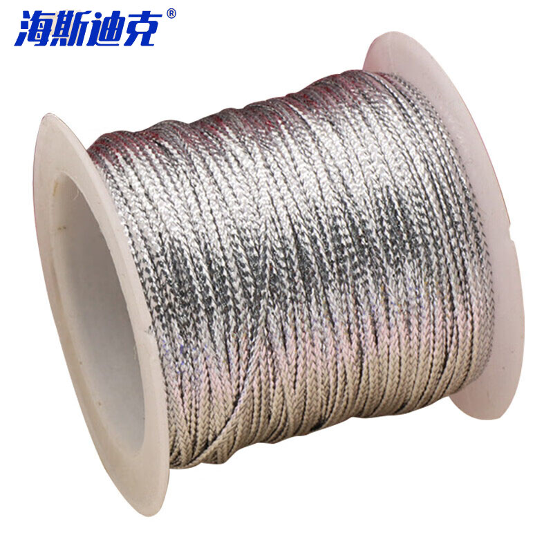 海斯迪克 金丝线银线编织绳 HKQL-34 银色 1卷高清大图