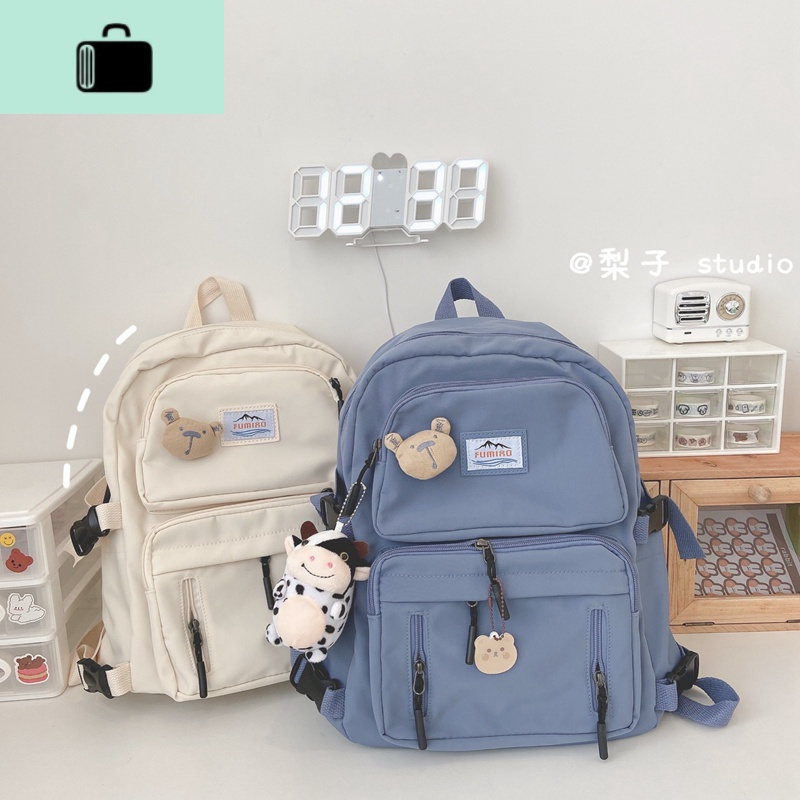 韩国ins工装学生港风街拍书包女原宿双肩包ulzzang旅行背包NEW LAKE