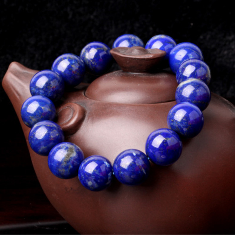 青金石手链大珠手环男女款全珠链手串饰品送女朋友七夕情人节礼物