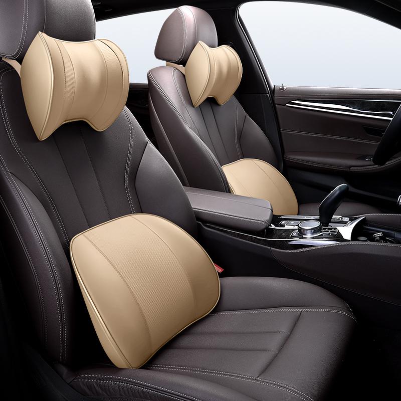 [补贴10%]2022新款靠枕汽车内护腰轿车坐垫记忆棉腰靠主驾驶护颈枕座椅头枕高清大图