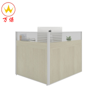<万保>板式办公桌 办公家具 屏风电脑桌 单人弧形位 L型职员桌