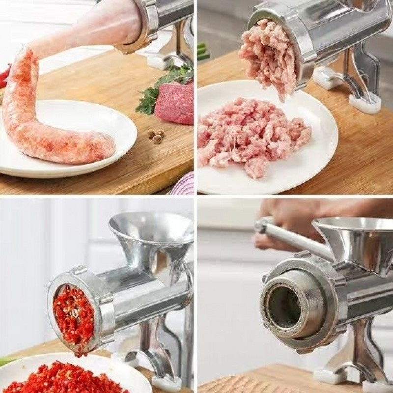 多功能手摇绞肉机搅拌机家用小型灌肠机纳丽雅绞肉馅绞蒜泥辣椒磨粉装腊肠碎菜_10号豪华款多功能款配钢刀