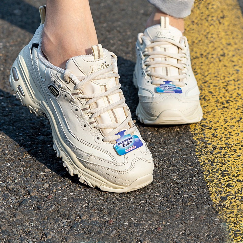 斯凯奇(Skechers)女鞋 2023秋季新款时尚舒适耐磨缓震厚底老爹鞋休闲鞋 11931-OFWT 5/35/内长2
