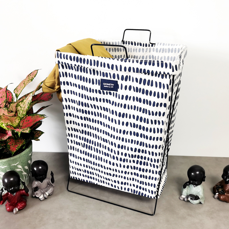 清科蓝 脏衣篮棉麻收纳箱脏衣服收纳筐家居脏衣篓洗衣篮大容量玩具收纳箱整理折叠箱收纳袋铁架收纳筐高清大图