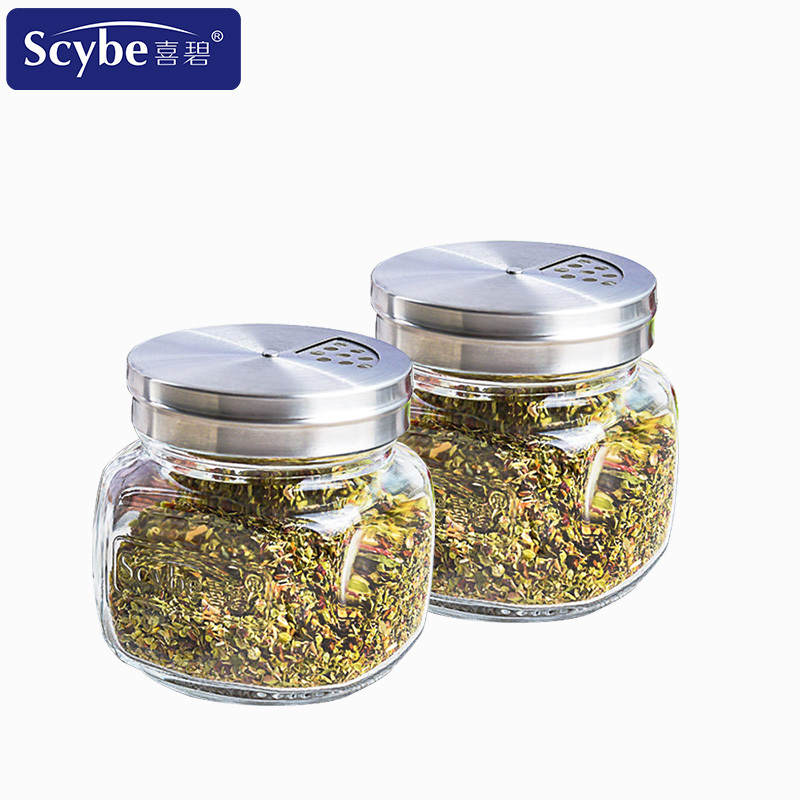 Scybe喜碧 利格尔厨房用品调味罐300ml盐罐玻璃瓶调料盒家用调味盒 两支装