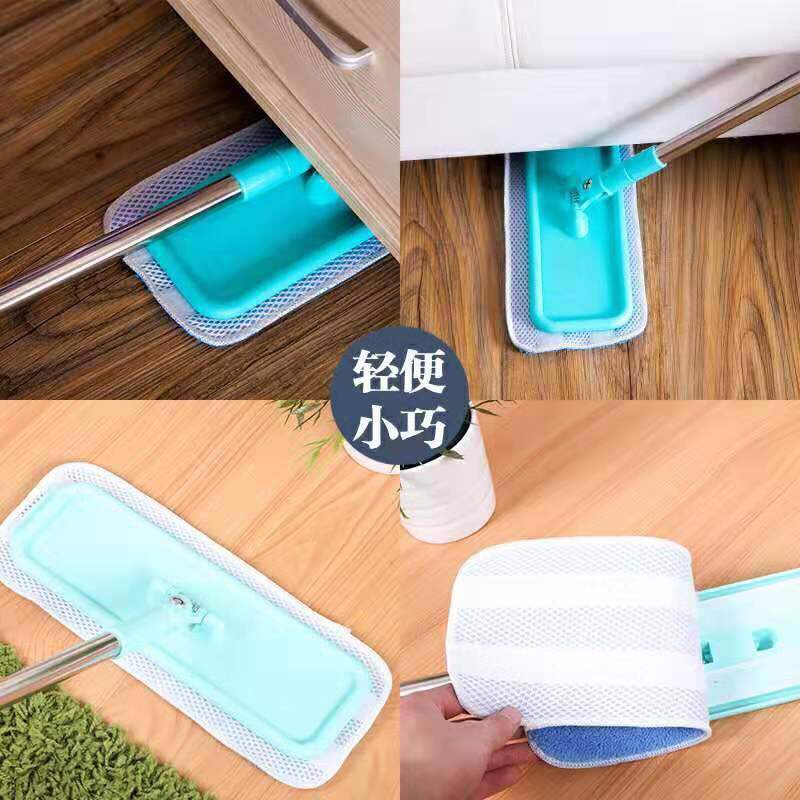 平板拖把小号拖把家用木地板吸水拖布拖把懒人拖地神器防静电拖布 整套拖把(1块布+送拖把挂钩+刮刀