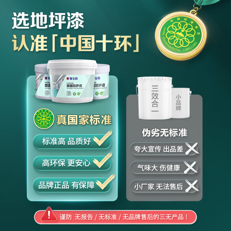 嘉宝莉(CARPOLY)水性地坪漆自流平水泥地面漆环保非环氧家用室内楼梯地坪漆划线漆 纯白色 5kg