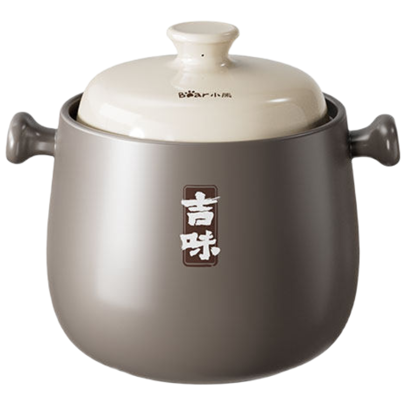 小熊砂锅煲家用燃气灶陶瓷煲仔饭锅干烧不裂煤气炖锅汤锅沙锅石锅【6L】CP-JG026-P02