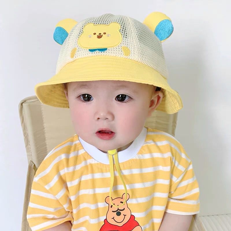 帽子夏季薄款婴儿帽太阳帽婴幼儿男宝渔夫帽女遮阳帽高清大图