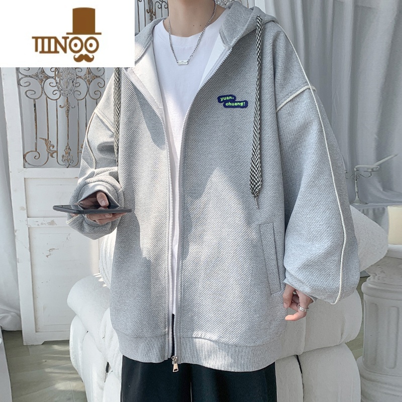 YANXU开衫连帽卫衣男款男生衣服秋季新款青少年休闲运动动N开N高清大图