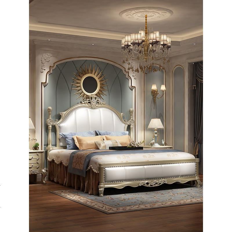 欧式床双人公主床1518米床实木主卧婚床雕花卧室家具套装组合