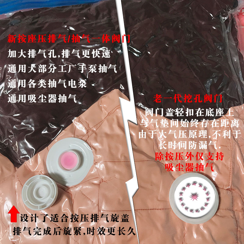 3D立体座压免抽气加厚棉被衣物真空收纳压缩袋电动泵套装被褥袋子收纳袋 三维工匠高清大图