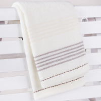 三利 毛巾家纺 纯棉素雅缎档2条组合装洗脸面巾 32×72cm 褐缎、蓝缎