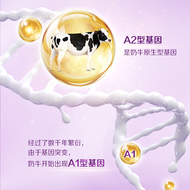 [2月生产]伊利A2β酪蛋白纯牛奶200ml*24盒/箱 6.4g原生乳蛋白 乐享装高清大图