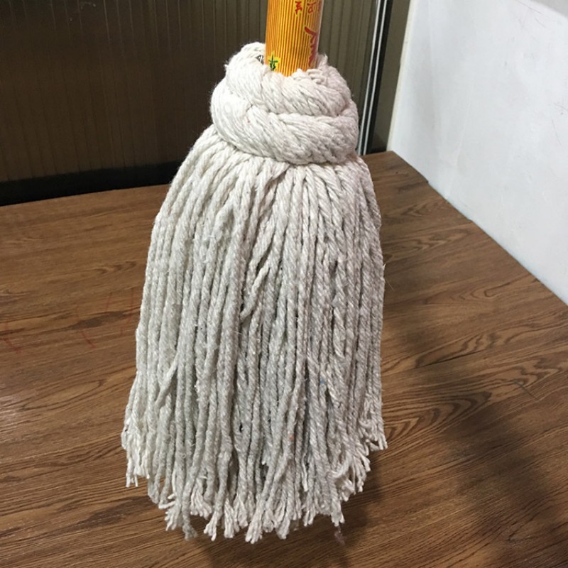 礼千初 木杆圆头拖把棉线地拖墩布拖把清洁拖布吸水拖手拧拖把 白棉线