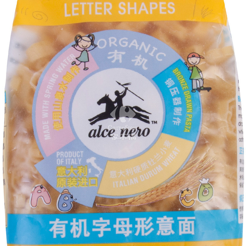 有机尼奥(Alce nero) 有机儿童意面 字母形 250g(意大利)高清大图