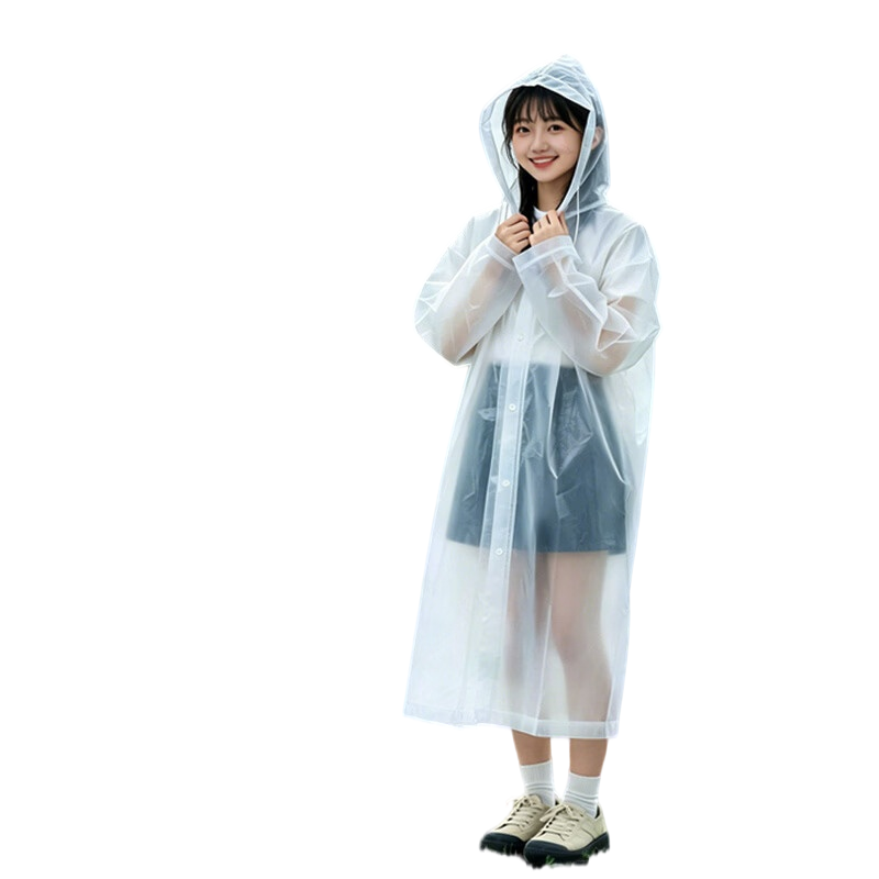 得力(deli)一次性雨衣成人学生加厚便携外出防暴雨骑行雨衣 透明单只