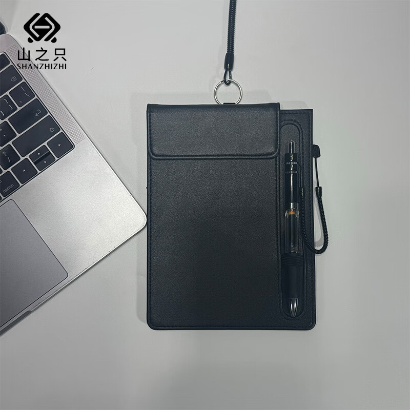 山之只 皮革写字垫板 黑色 套高清大图