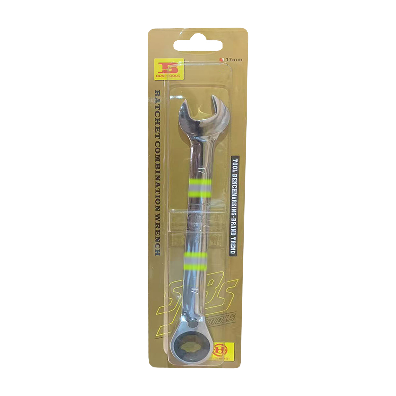 波斯(BOSI) 荧光系列精品双向棘轮两用扳手 17mm 把高清大图