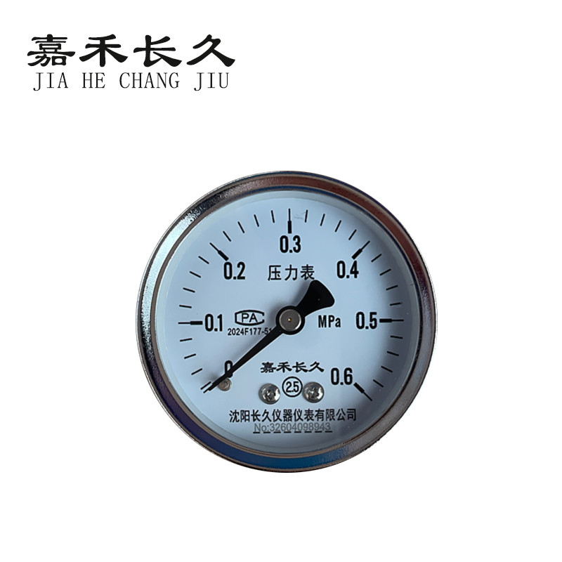 嘉禾长久 轴向压力表 Y60Z 0-0.6MPA 块高清大图