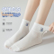 南极人袜子女短款纯棉夏季薄款网眼透气卡通可爱少女夏天白色短袜