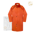 春秋桔红色春亚纺复合面料上衣春秋工作服C-016长款劳保服可定制 170 桔红