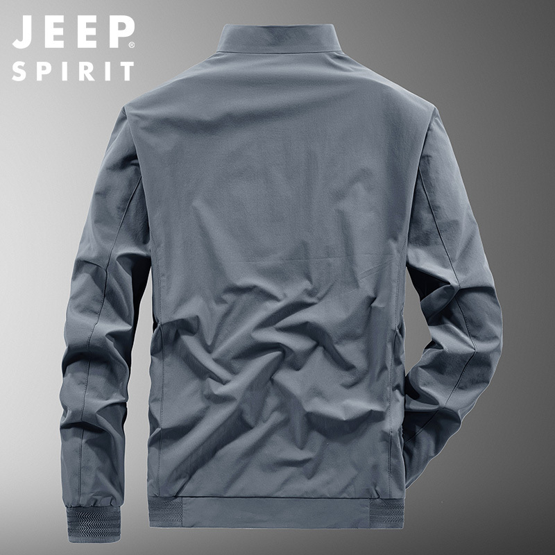 JEEP SPIRIT吉普男士夹克2021春秋新款立领轻质外套男青年休闲春装百搭潮男上衣