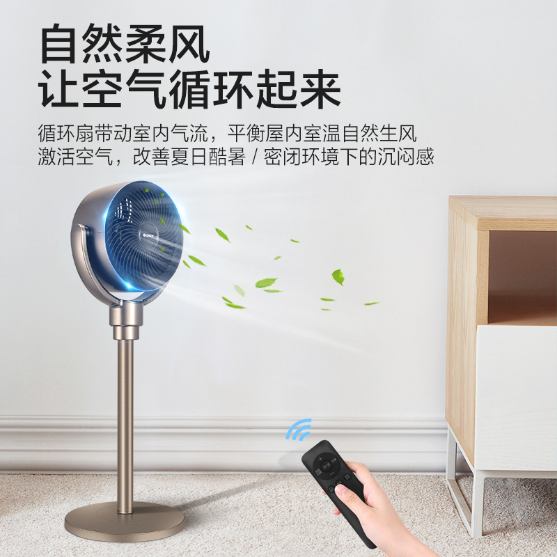 格力(GREE)空气循环扇台地两用电风扇家用遥控落地扇循环风扇小型台扇空气净化自然风 FXDZ-20X62Bag3黑金色高清大图