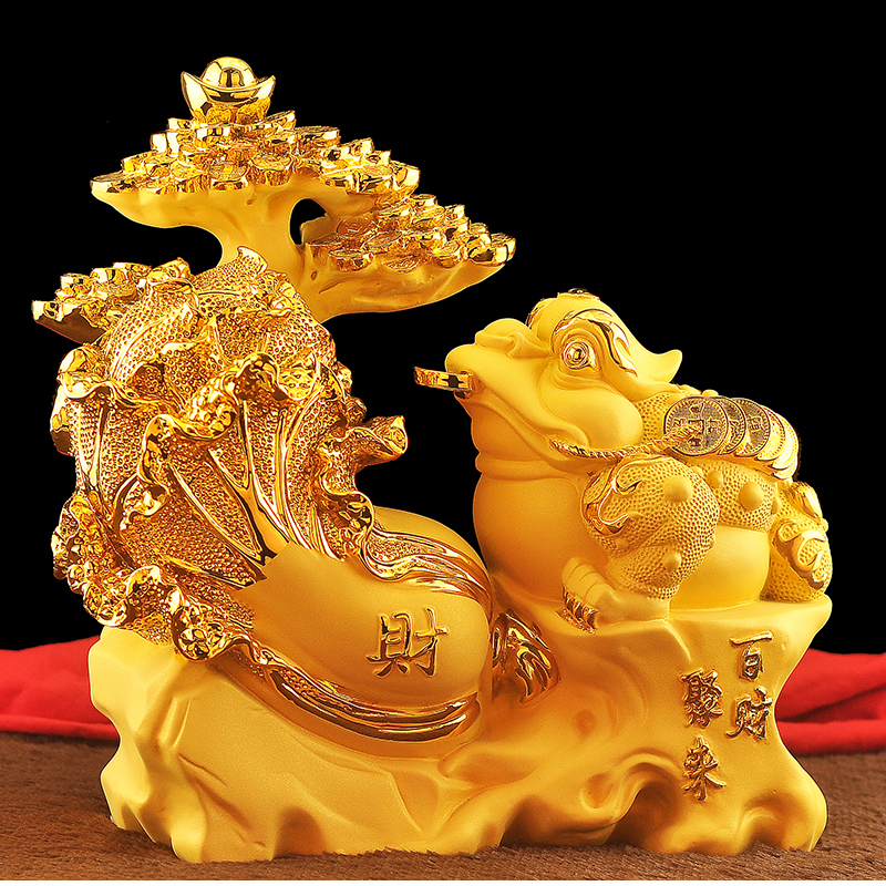 美帮汇百财聚来白菜摆件金蟾摆件发财树开业礼品店铺收银台客厅摆件高清大图