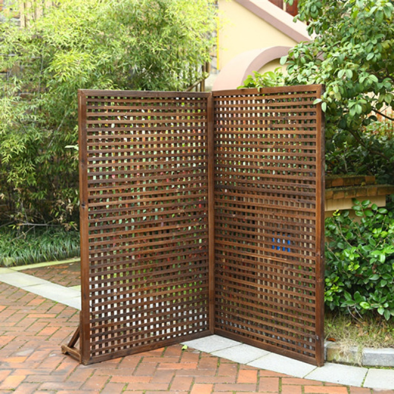 苏宁放心购新防腐木栅栏屏风隔断木网格爬藤花架木篱笆木花园围栏护栏