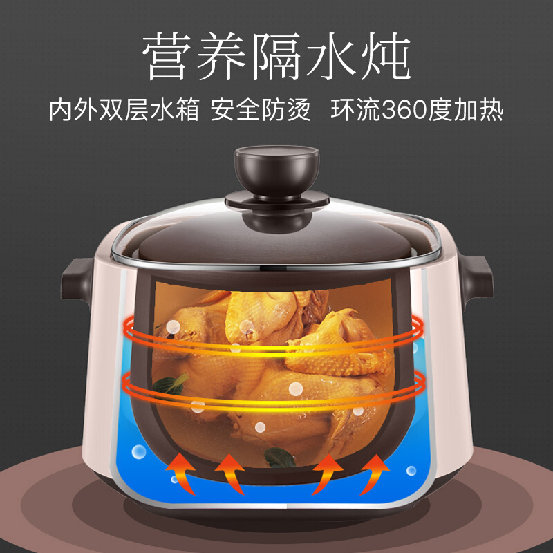 苏泊尔(SUPOR)电炖锅 电炖盅 煲汤锅炖汤锅 紫陶炖锅 一锅五胆隔水炖 酒酿养生锅 DZ25YC868 2.5L
