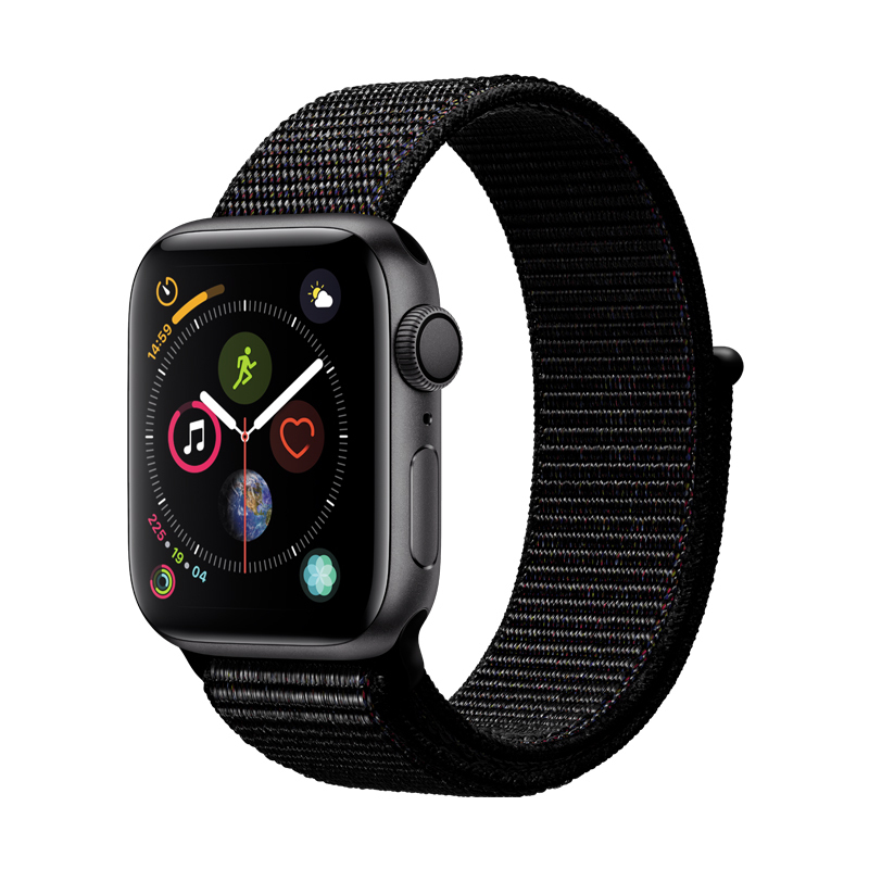 Apple Watch Series4 智能手表 GPS 40毫米 深空灰色铝金属表壳搭配黑色回环式运动表带