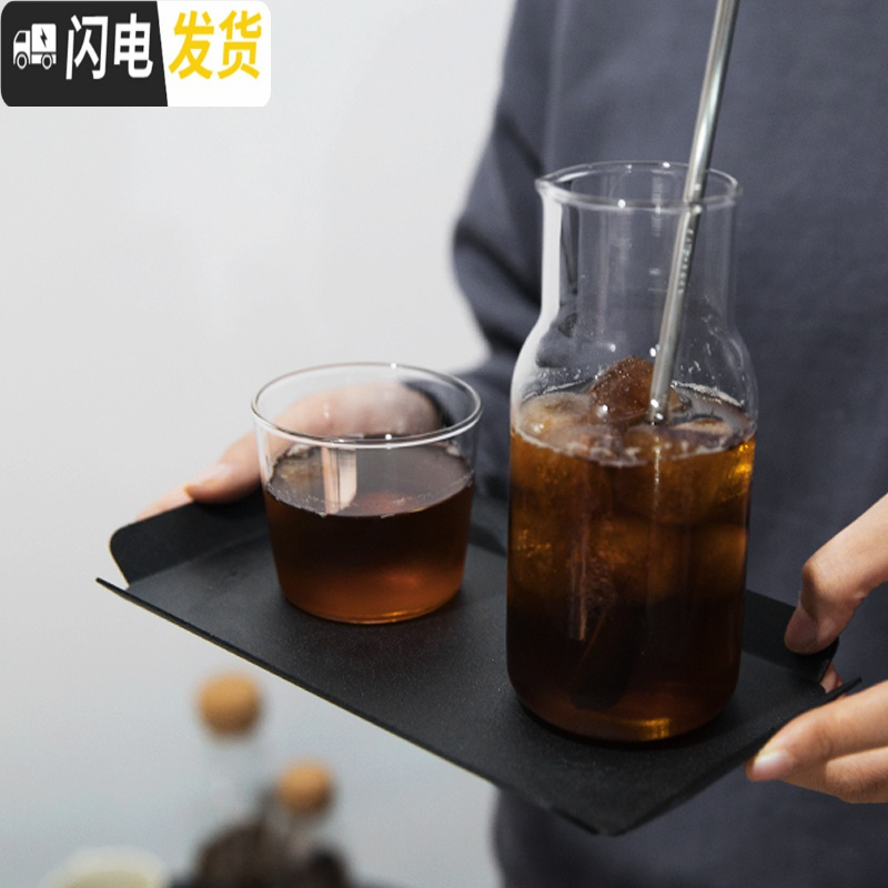 三维工匠日式一人饮玻璃分享冰咖啡冷萃瓶网红创意ins早餐茶壶牛奶果汁杯 分享杯/盖260×2咖啡器具高清大图