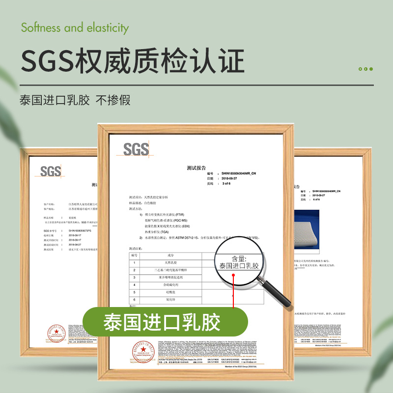 泰国乳胶枕头天然橡胶记忆枕芯 透气中枕